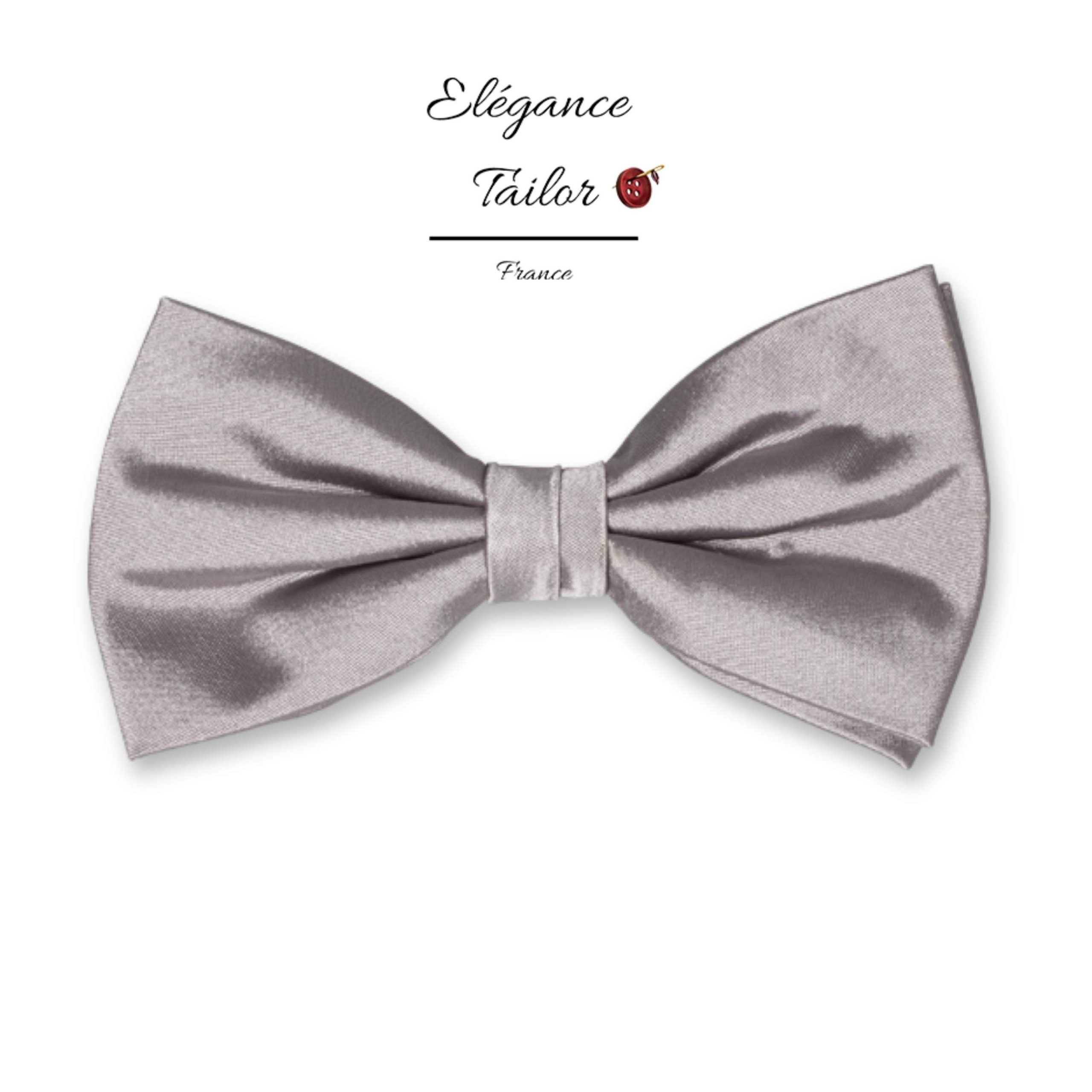 Nœud Papillon Gris – Satin de Soie