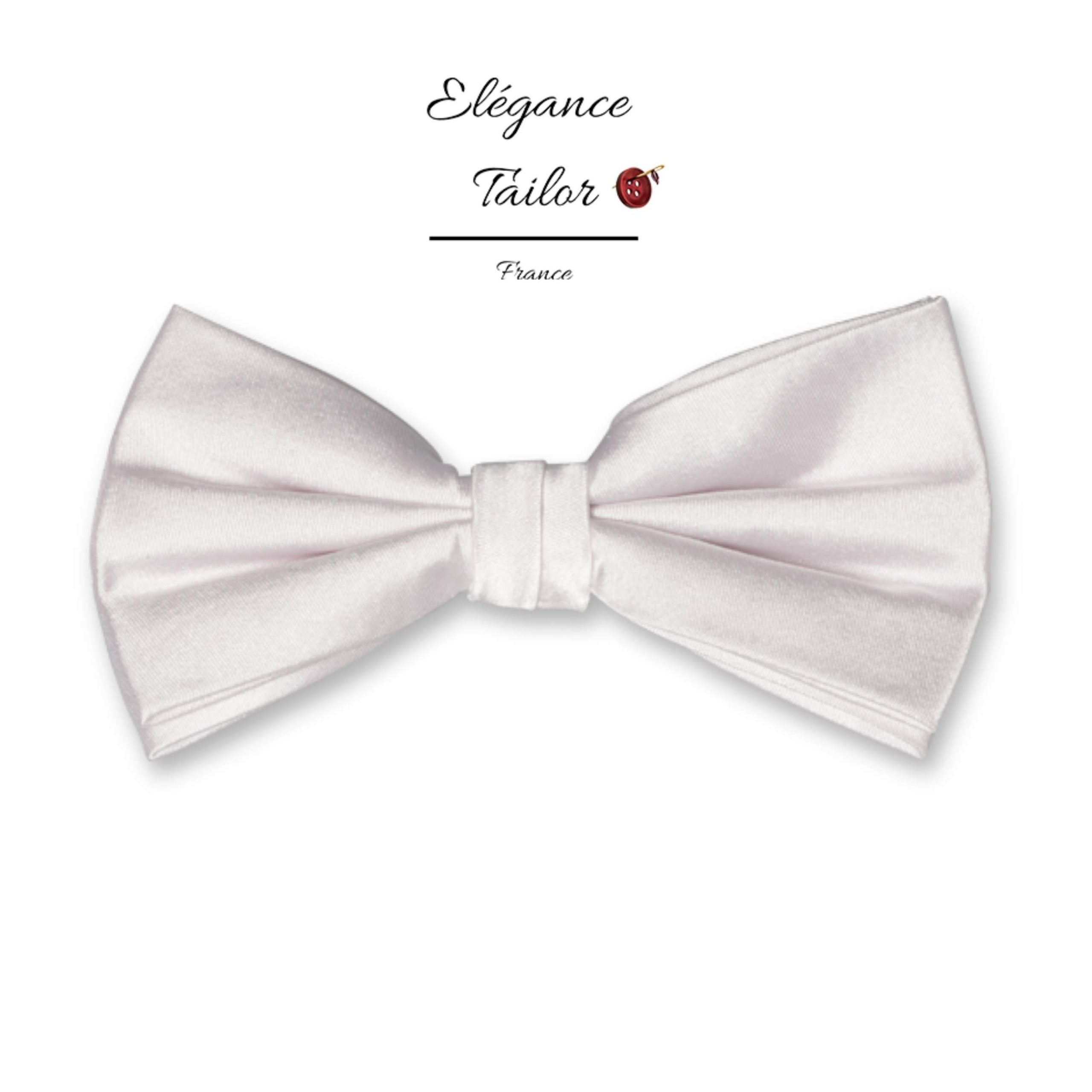 Nœud Papillon Blanc – Satin de Soie