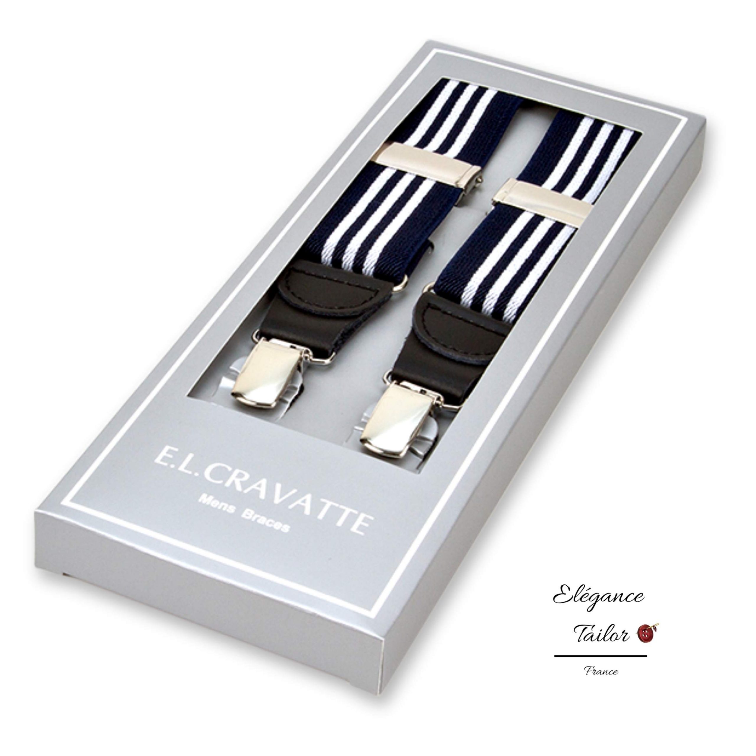 Bretelles Marine et Blanc