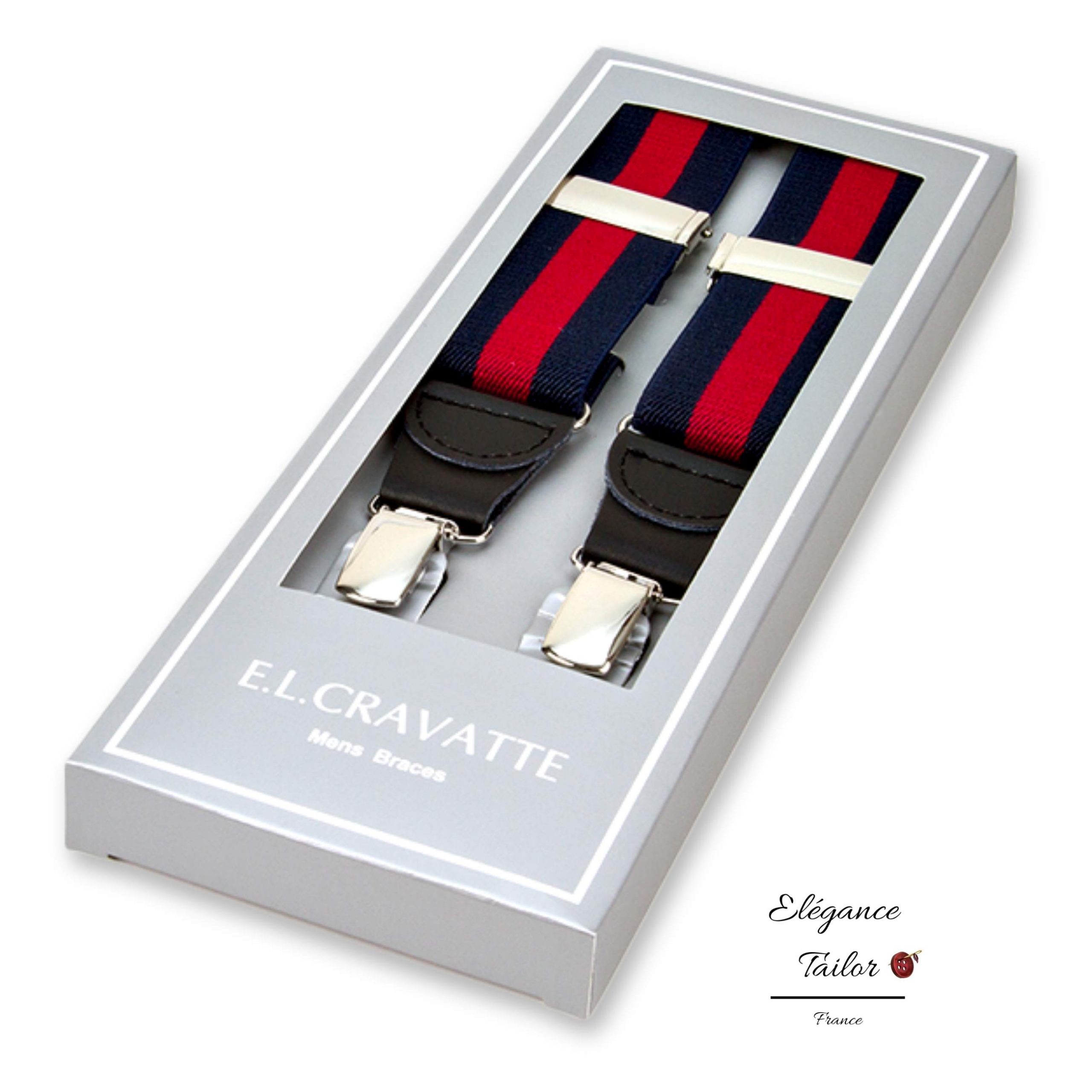 Bretelles Bleu Foncé et Rouge