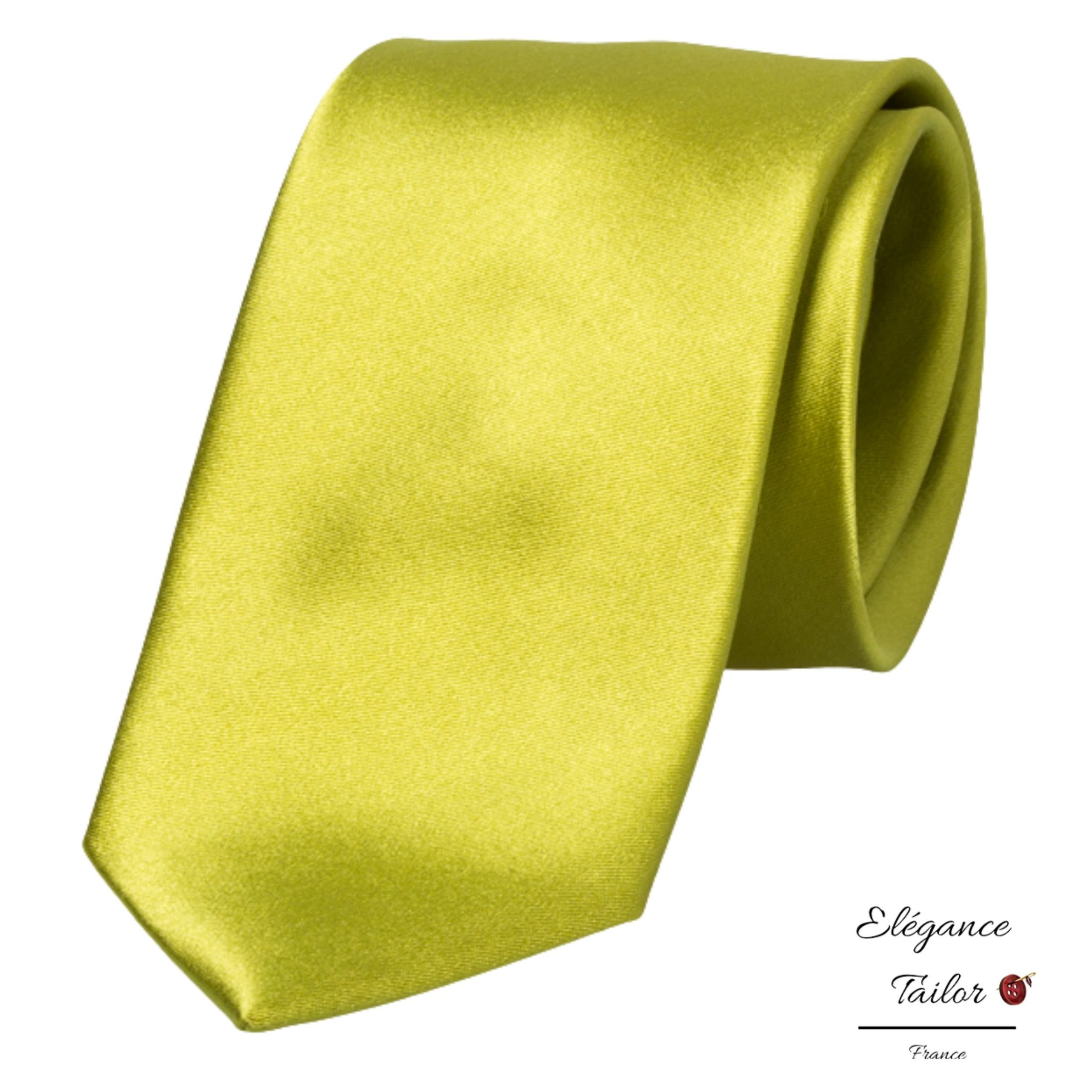 Cravate Lime Satin de Soie