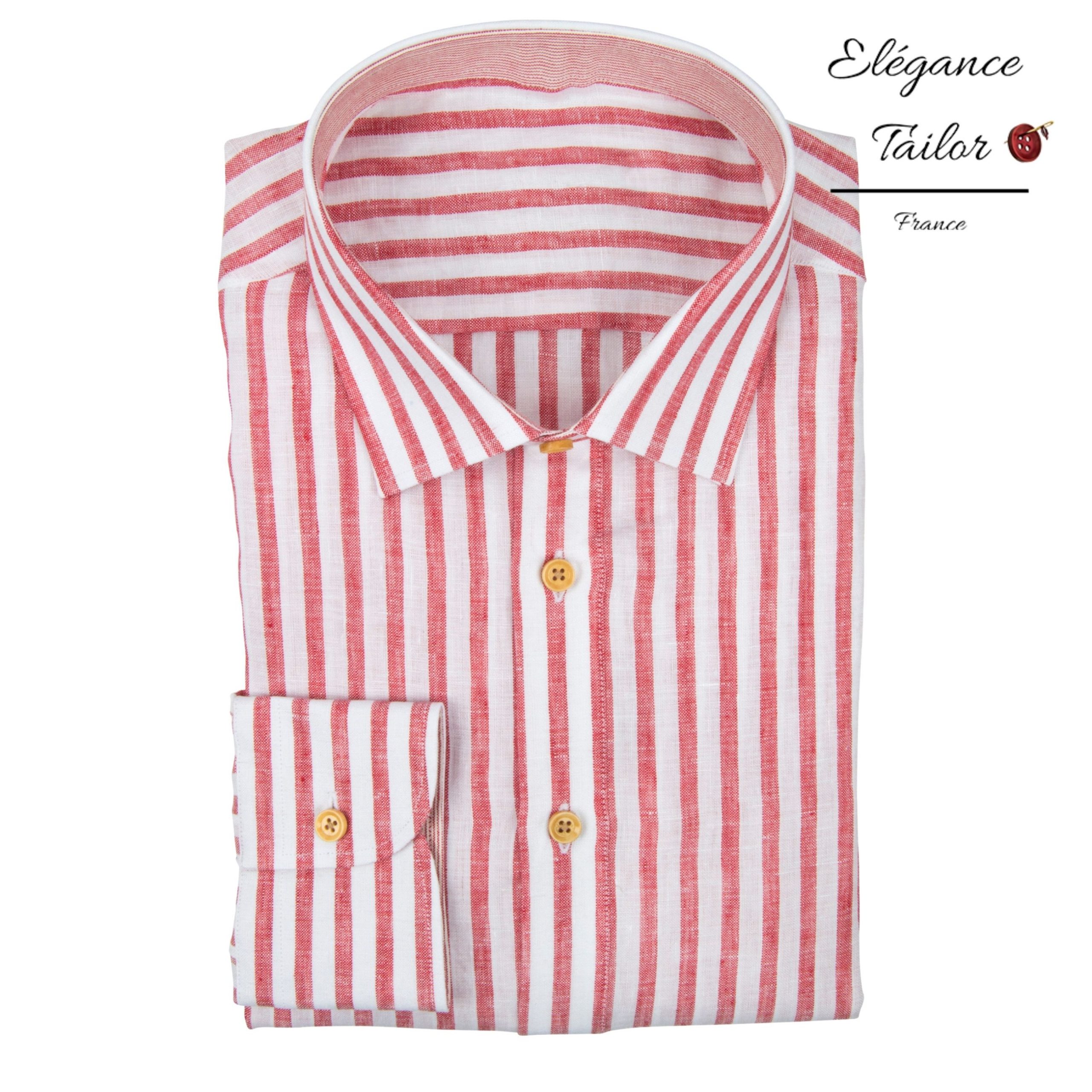 Chemise à rayures Rose en lin Modèle 5054