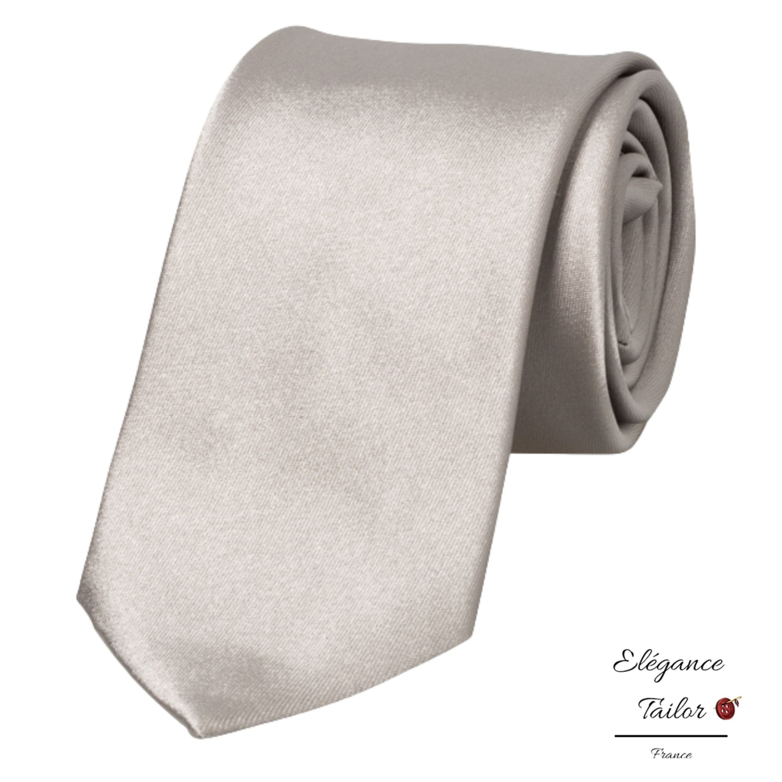 Cravate de mariage Gris en Satin de Soie