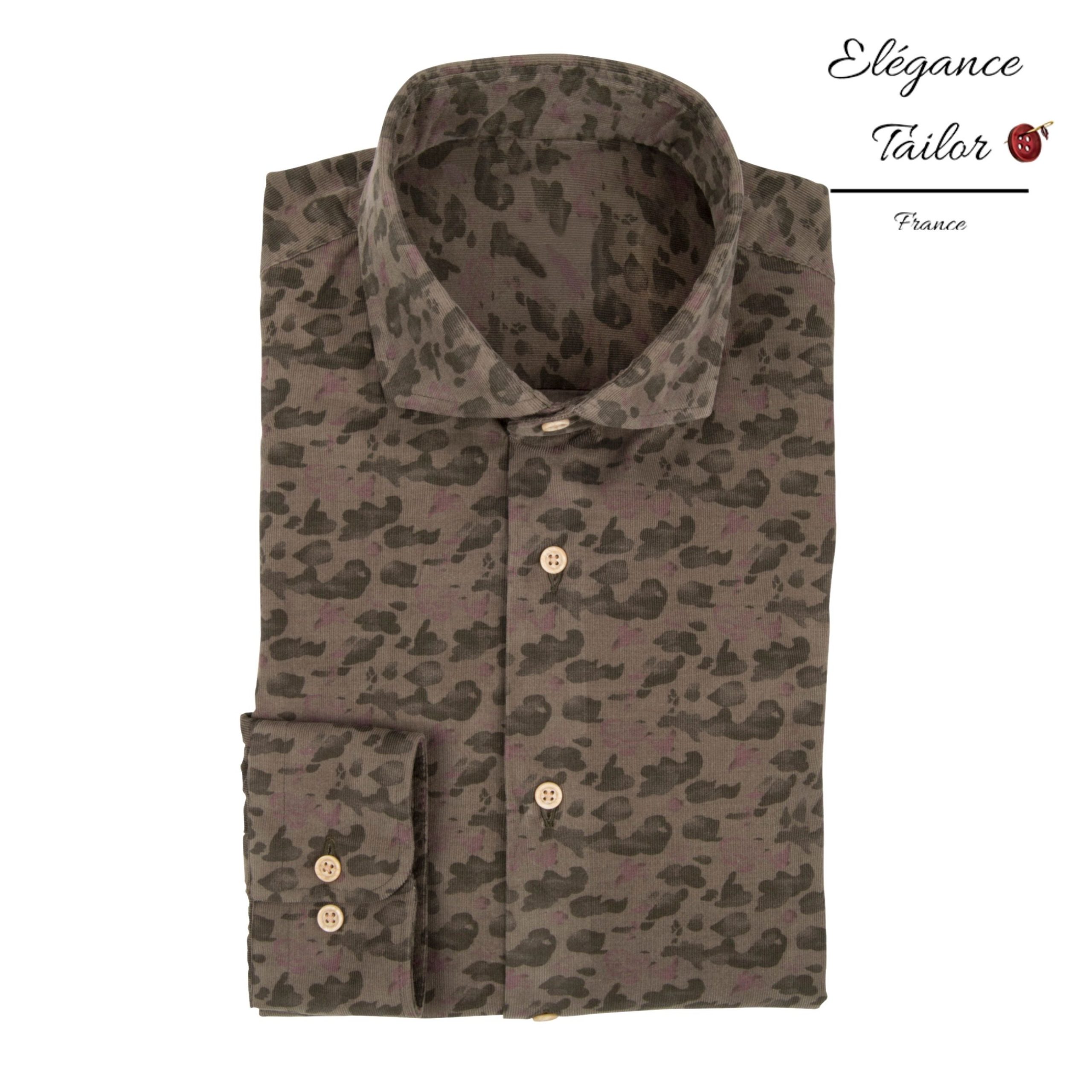 Chemise imprimée marron Modèle 5115