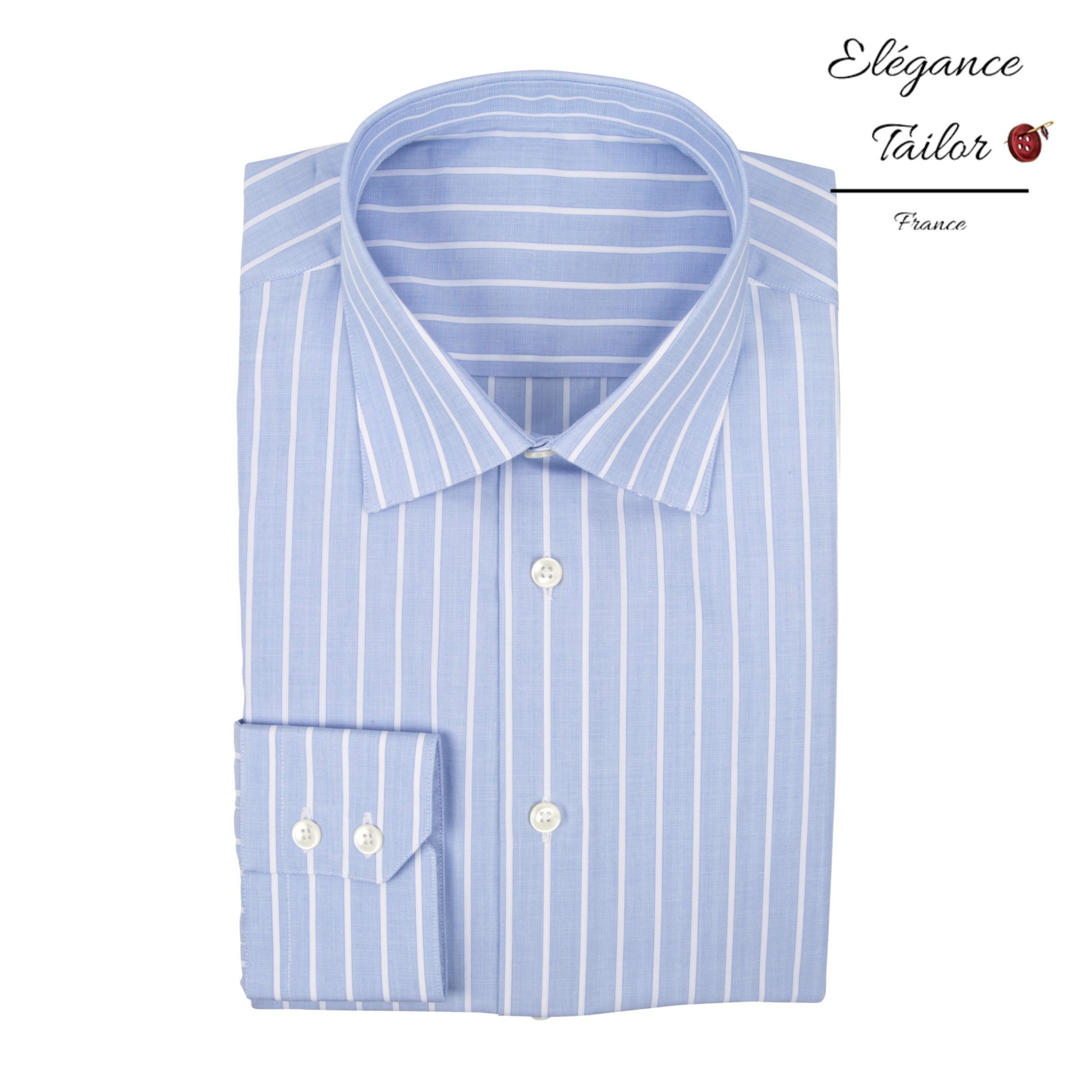Chemise homme bleu à rayures blanches Pack Premium Model 5117