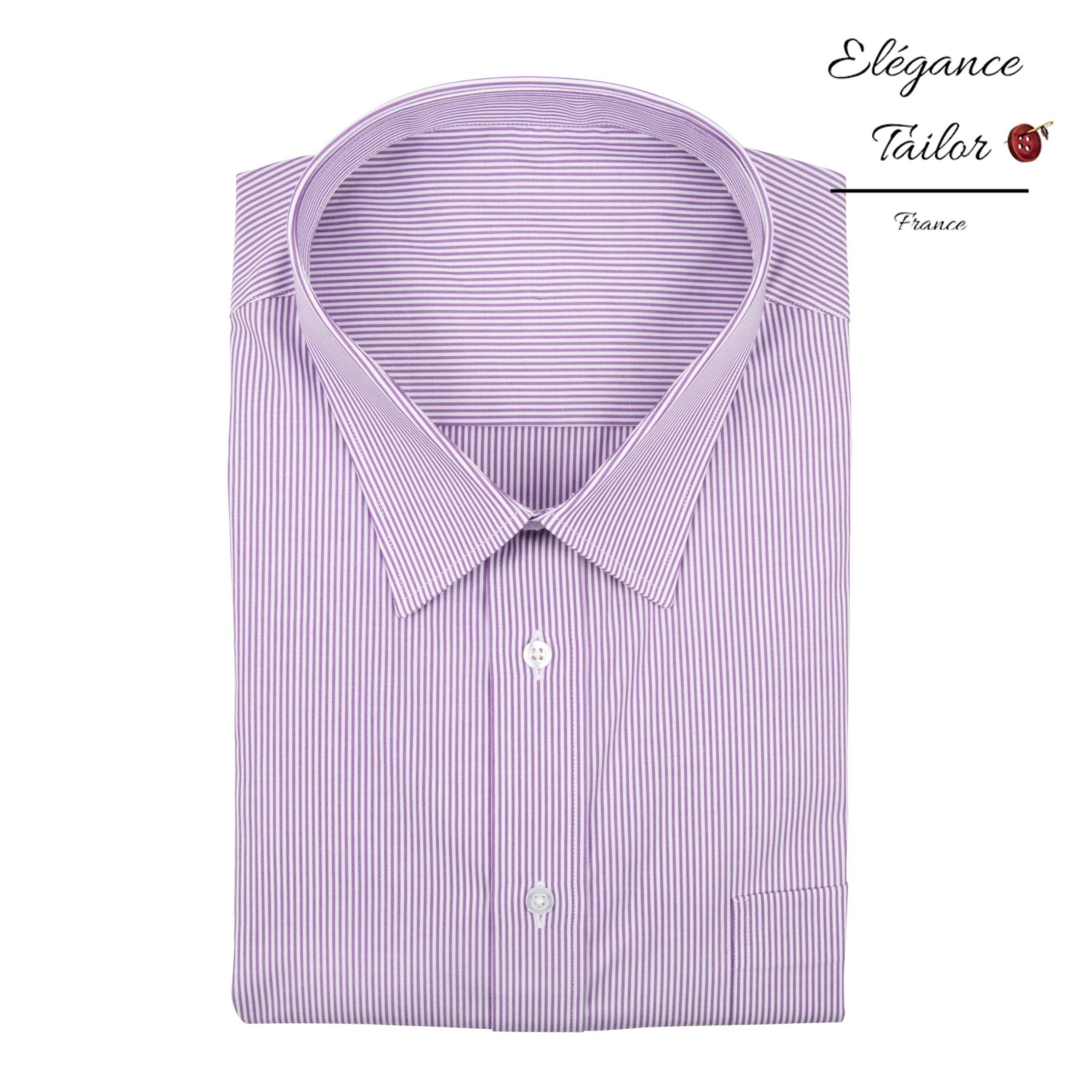 Chemise homme violet clair à col italien Pack Premium Modèle 5122
