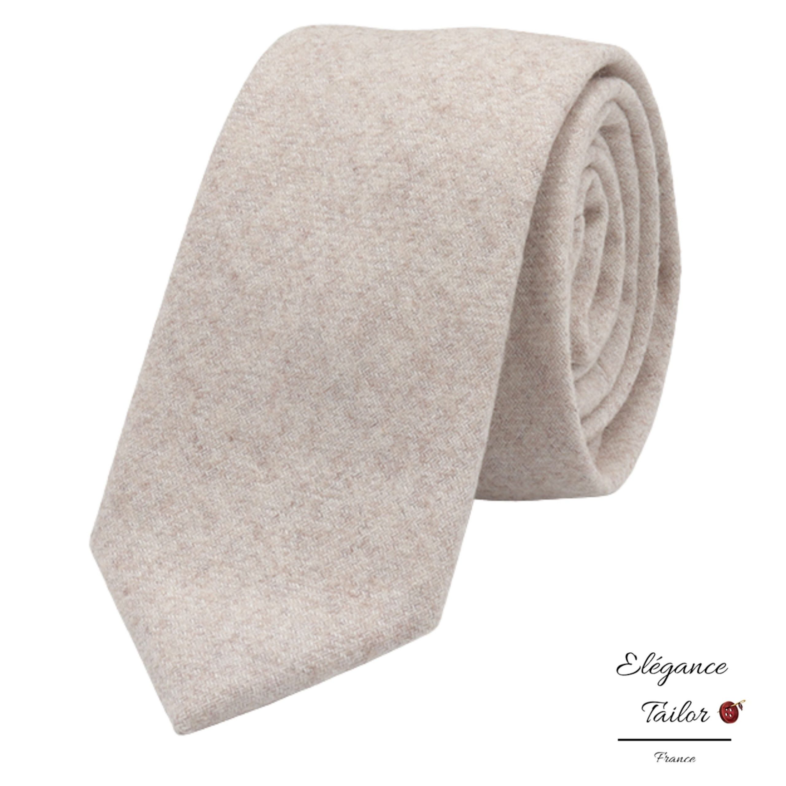 Cravate en Laine Beige