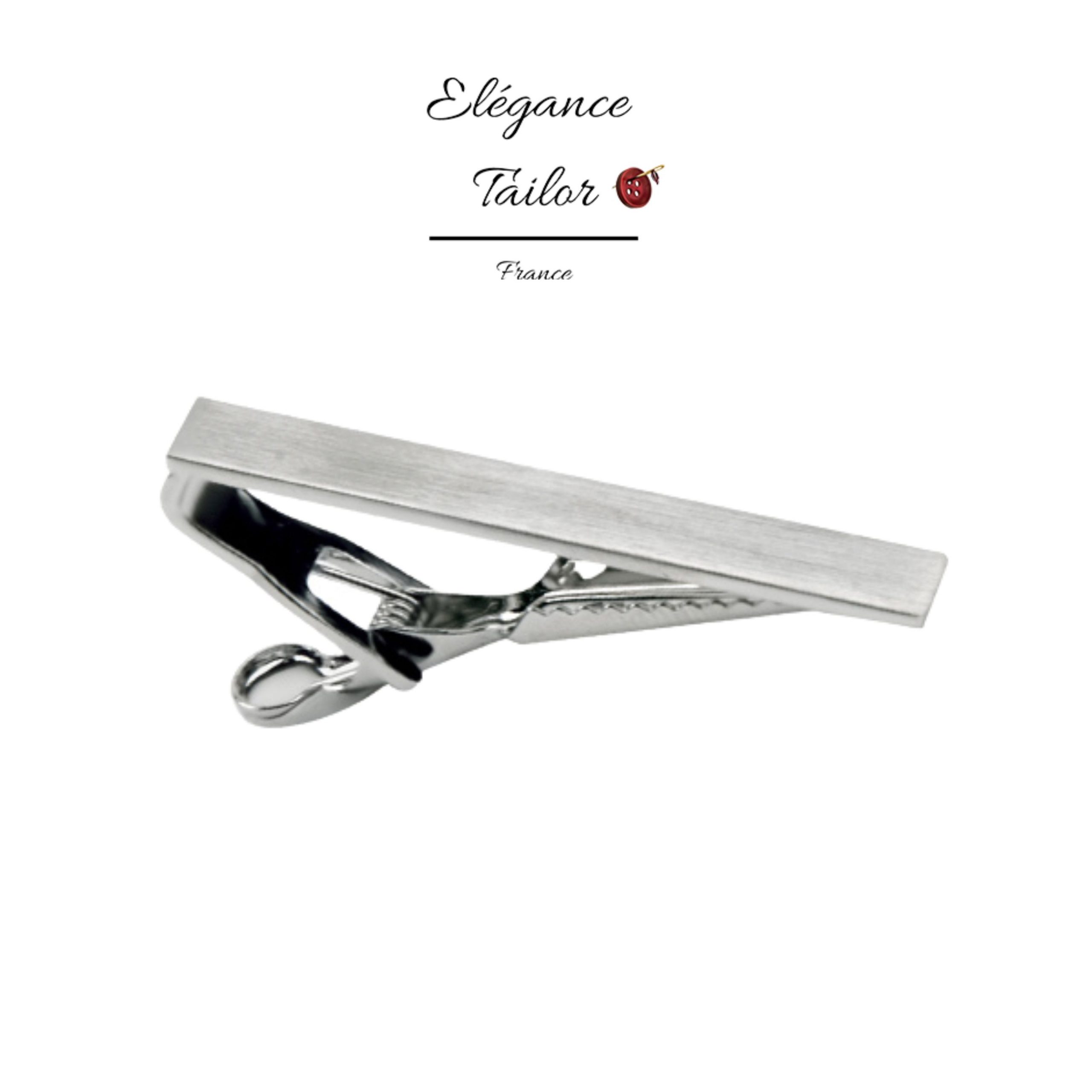 Épingle de Cravate Argent Mat Brossé